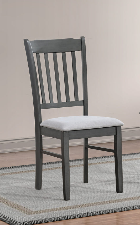 Antique Grey Upholstered Dining Chair – Set of 2