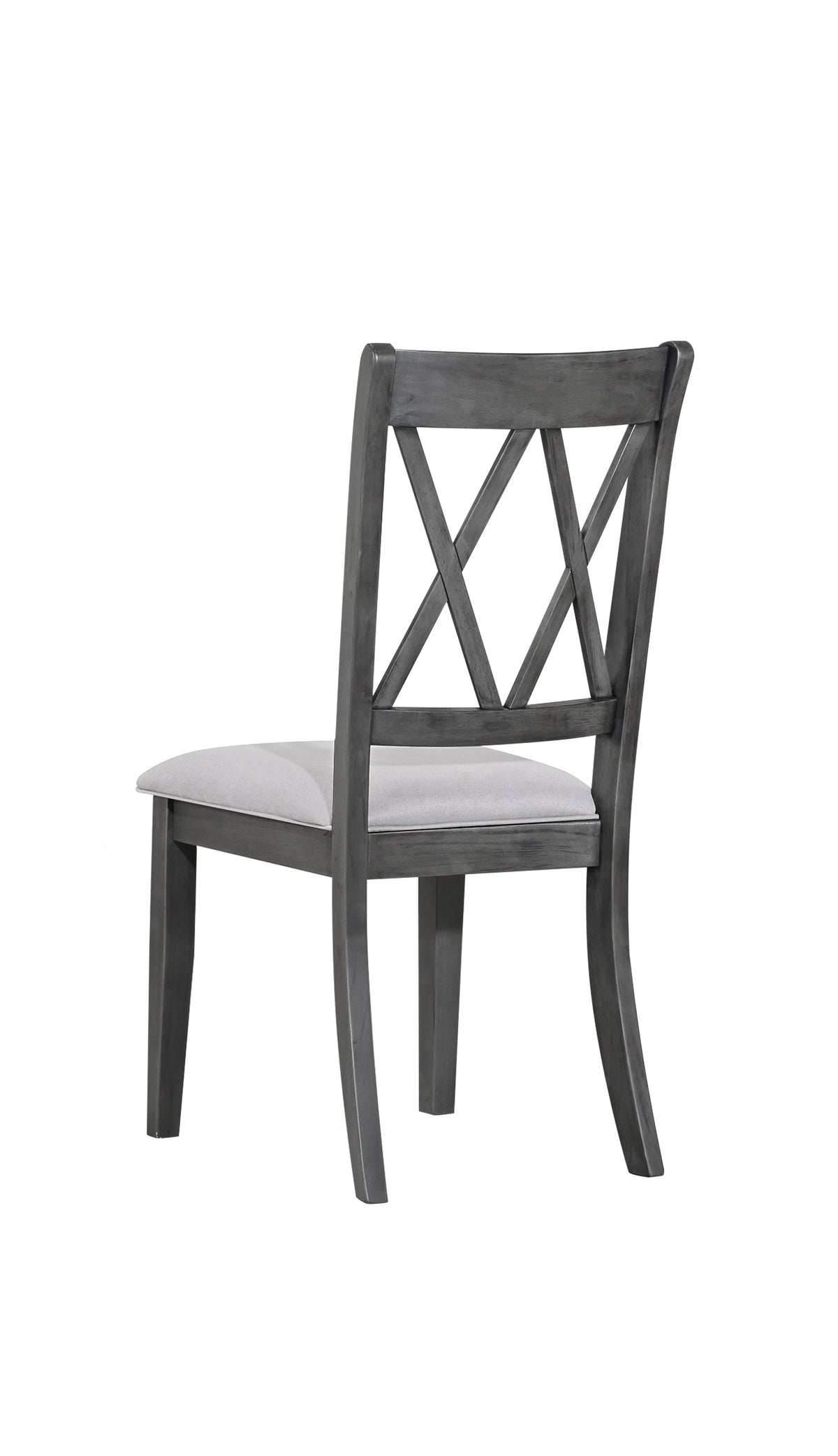 Antique Grey Upholstered High-Back Dining Chair – Set of 2