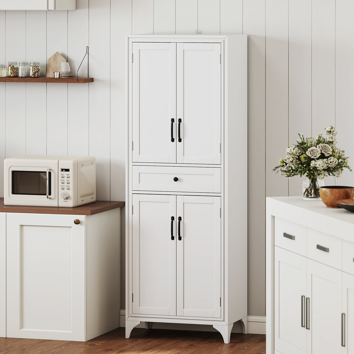 Kitchen Pantry Cabinet with 2 Shelves – 24"W x 67"H