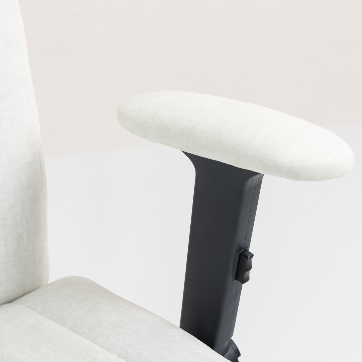 Criss Cross Chair with Flip-up Armrests, Wheels, Cream White