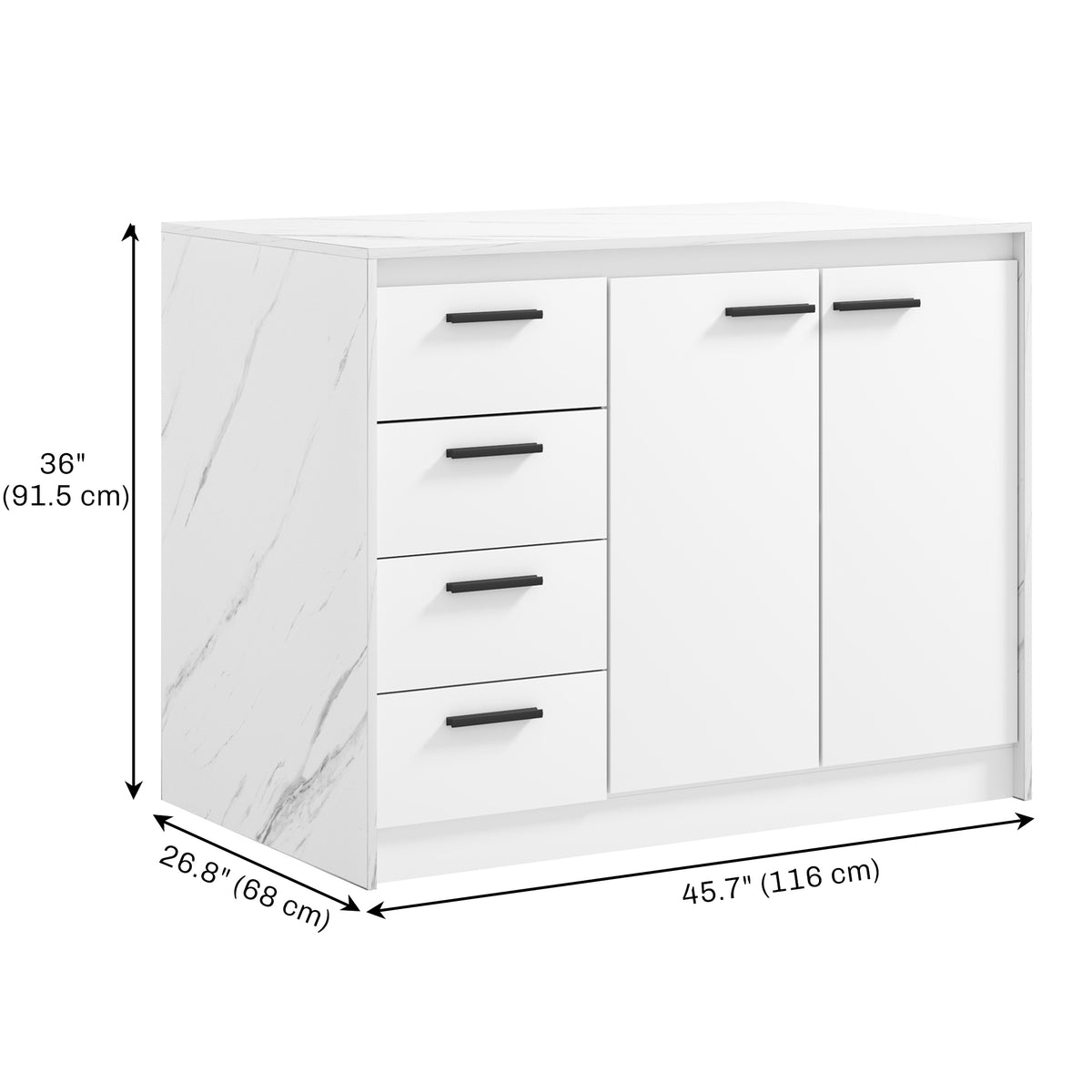 Kitchen Island with Storage Cabinet – 46"W x 36"H
