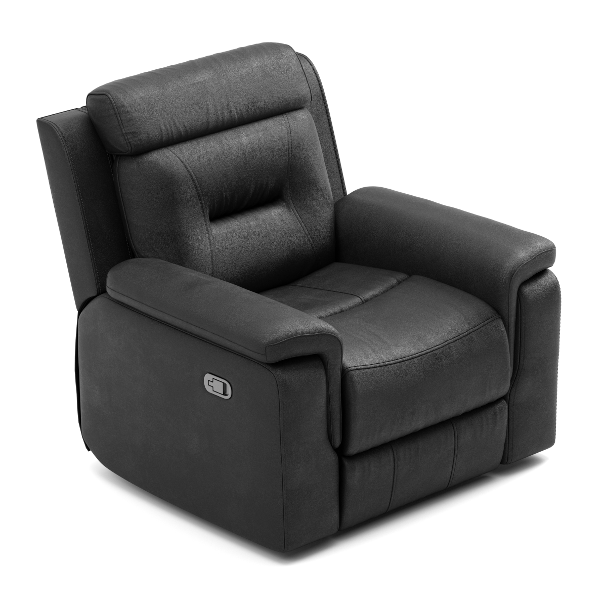 Nelson Premium Black Leather Recliner - Ultimate Comfort & Contemporary Style