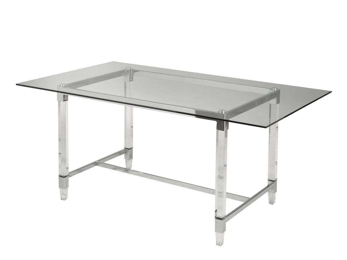 Glass Dining Table – Silver (Style 2)