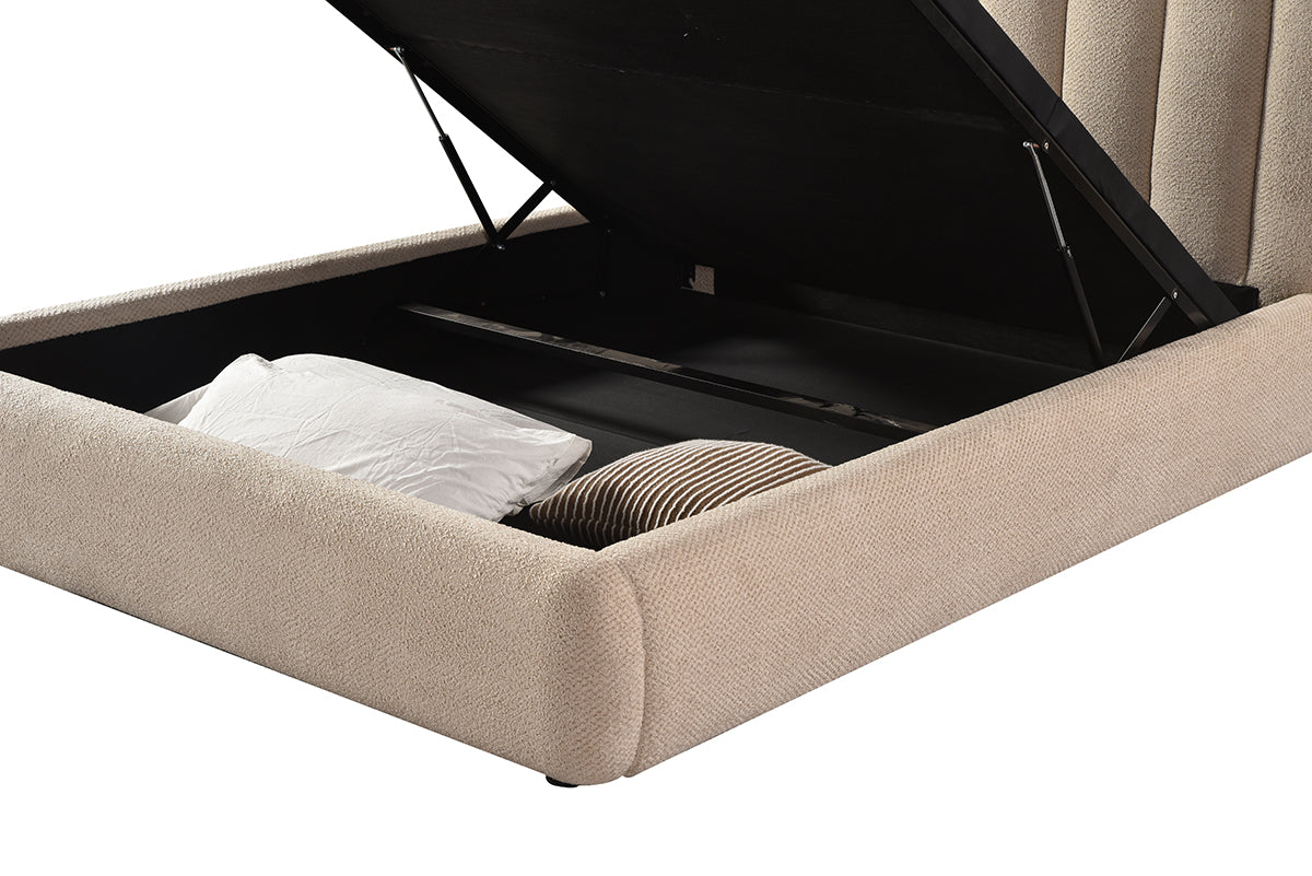 KING LIFT BED FRAME - TAUPE