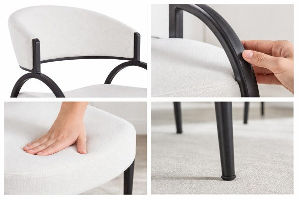 Brassex Dining Chair Set Of 2 Cream/Black