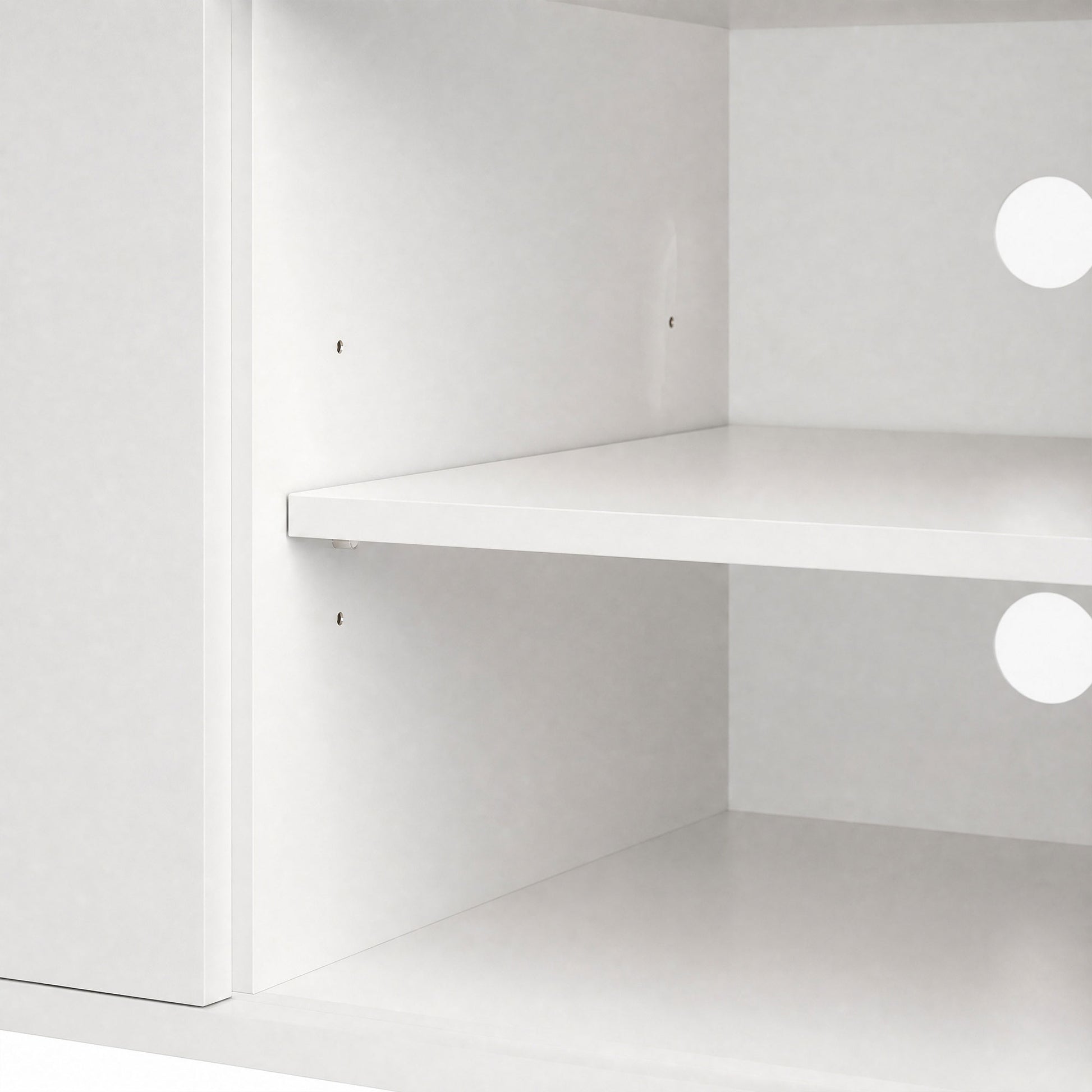 HOMCOM TV Stand with LED Lights, High Gloss White