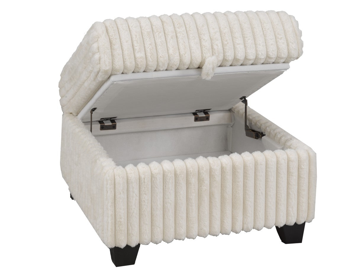 Versatile Beige Modular Sectional Sofa with Storage, Plush Fabric & Ottoman