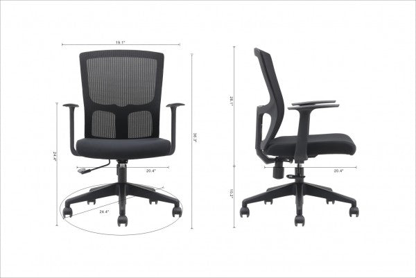 Abel Ergonomic Mesh Mid-Back Office Chair with Adjustable Height, Casters