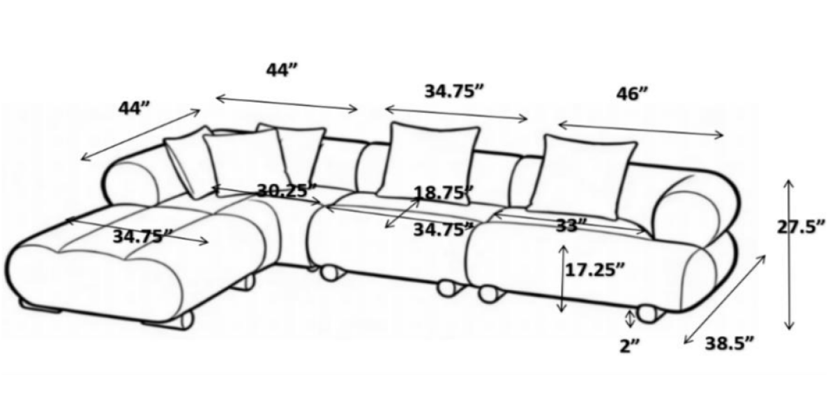 Curved Solid Wood Sectional