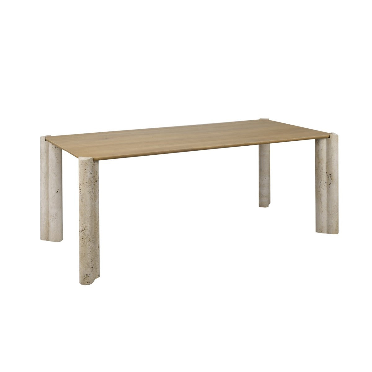 Travertine Dining Table – Oak