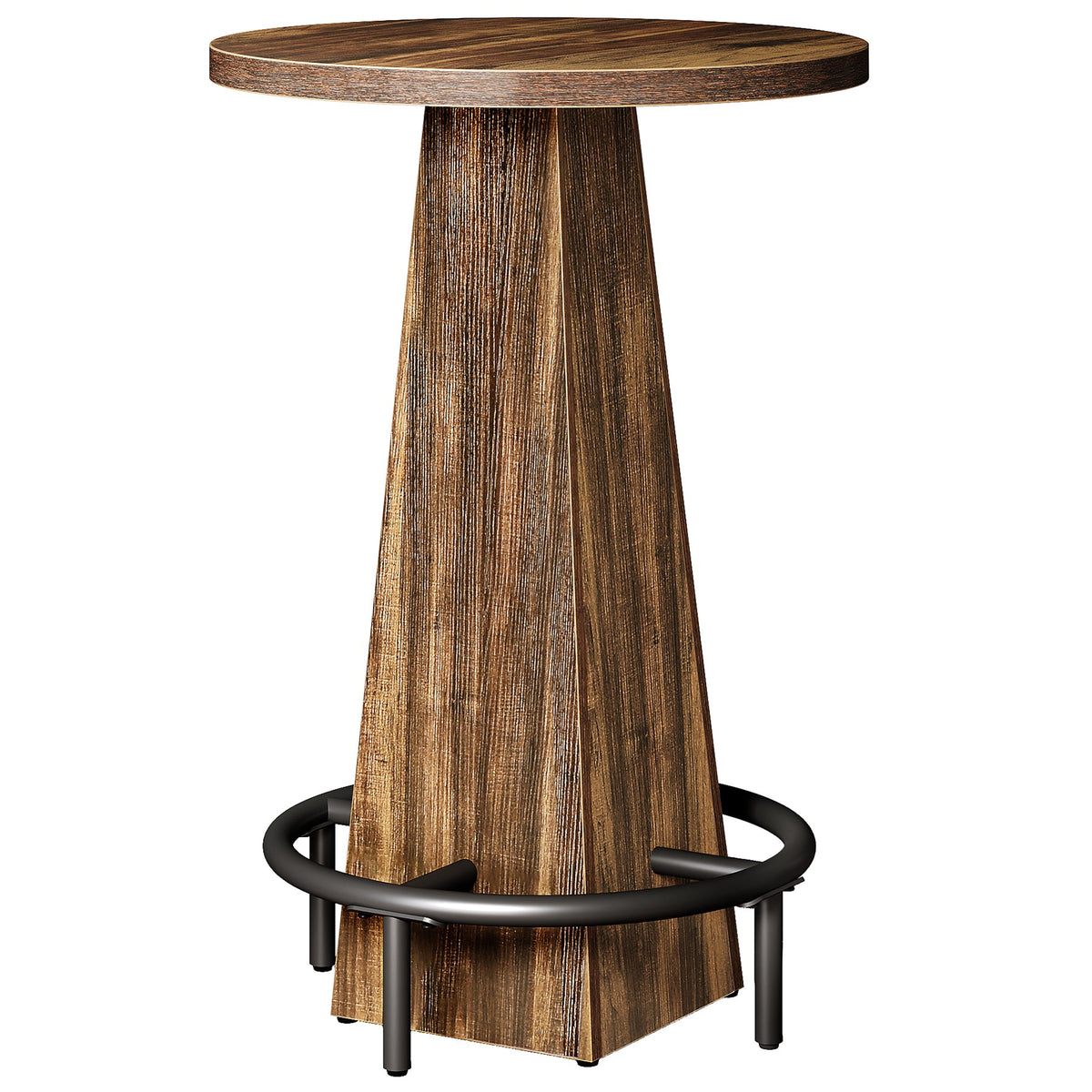 Round Bar Table, 37.4" High Pub Table for Dining Room (Only Table)
