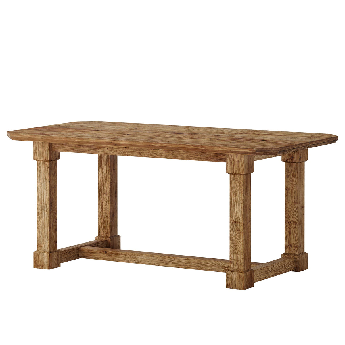 63" Solid Wood Dining Table for 4–6, Rectangular Kitchen Table with Heavy-Duty Legs