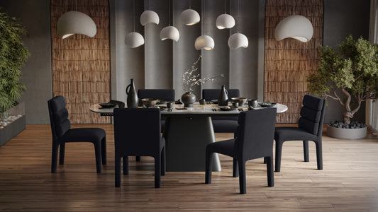 Tufted Boucle Dining Chair, Set of 2 – Black