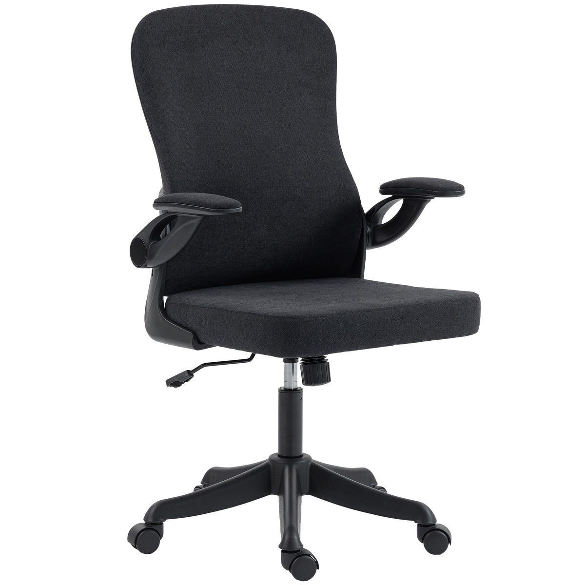 Ergonomic Office Chair, Swivel Desk Chair with Adjustable Lumbar Support and Height, Black