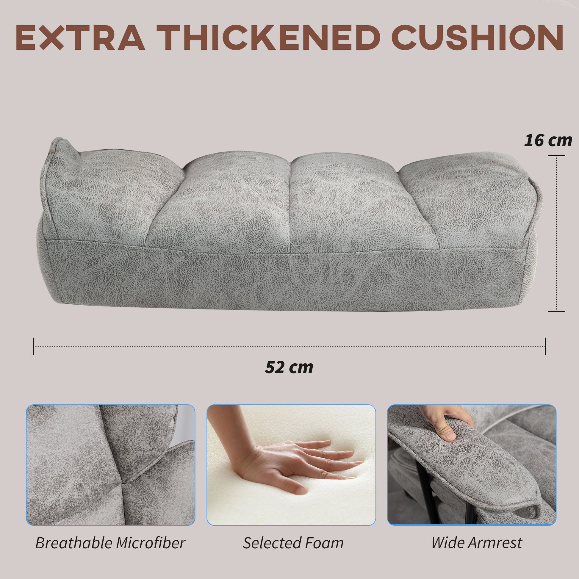 HOMCOM Executive Office Chair with Footrest, High Back, Lumbar Support, Grey