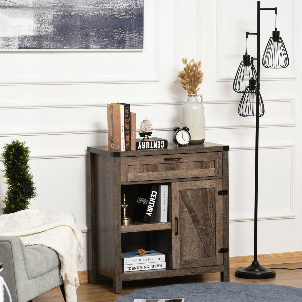 Farmhouse Sideboard with Barn Doors – 30"W x 33"H