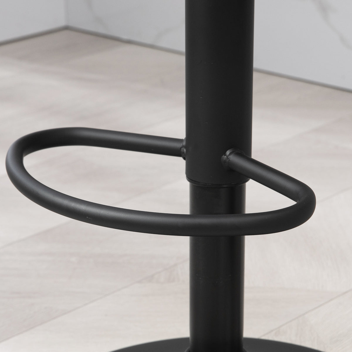 Channel-Tufted Faux Leather Swivel Counter Stools with Footrest, Set of 2