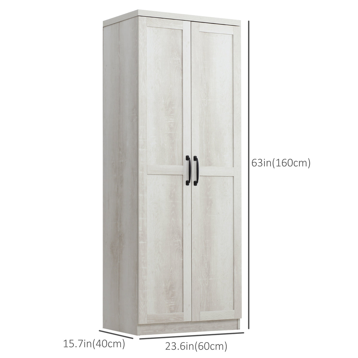 5-tier Pantry Cabinet with Doors and Adjustable Shelves – 24"W x 63"H