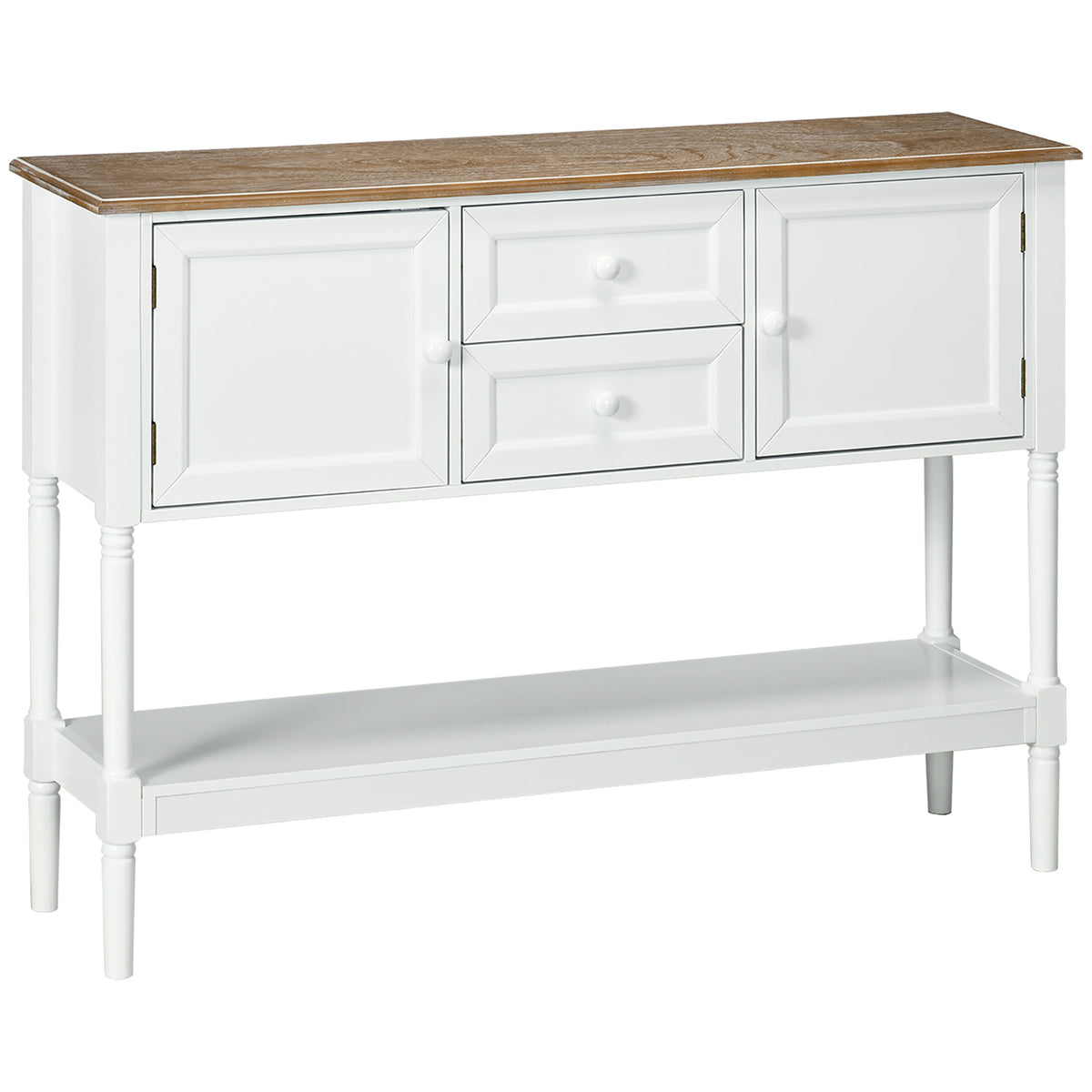 Vintage Console Table with 2 Drawers & Cabinets