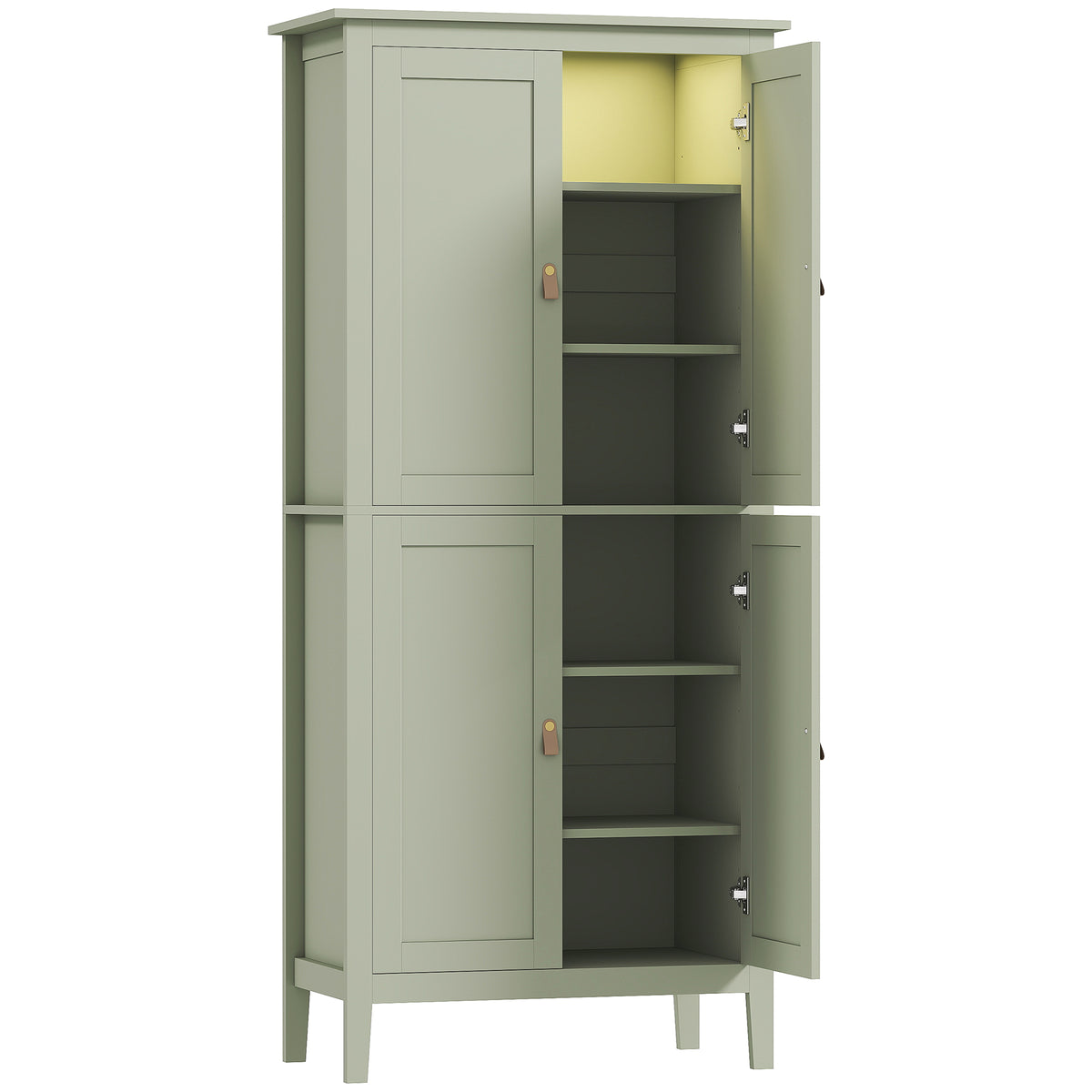 Tall Kitchen Pantry Storage Cabinet with Motion Sensor LED Light – 32"W x 70"H