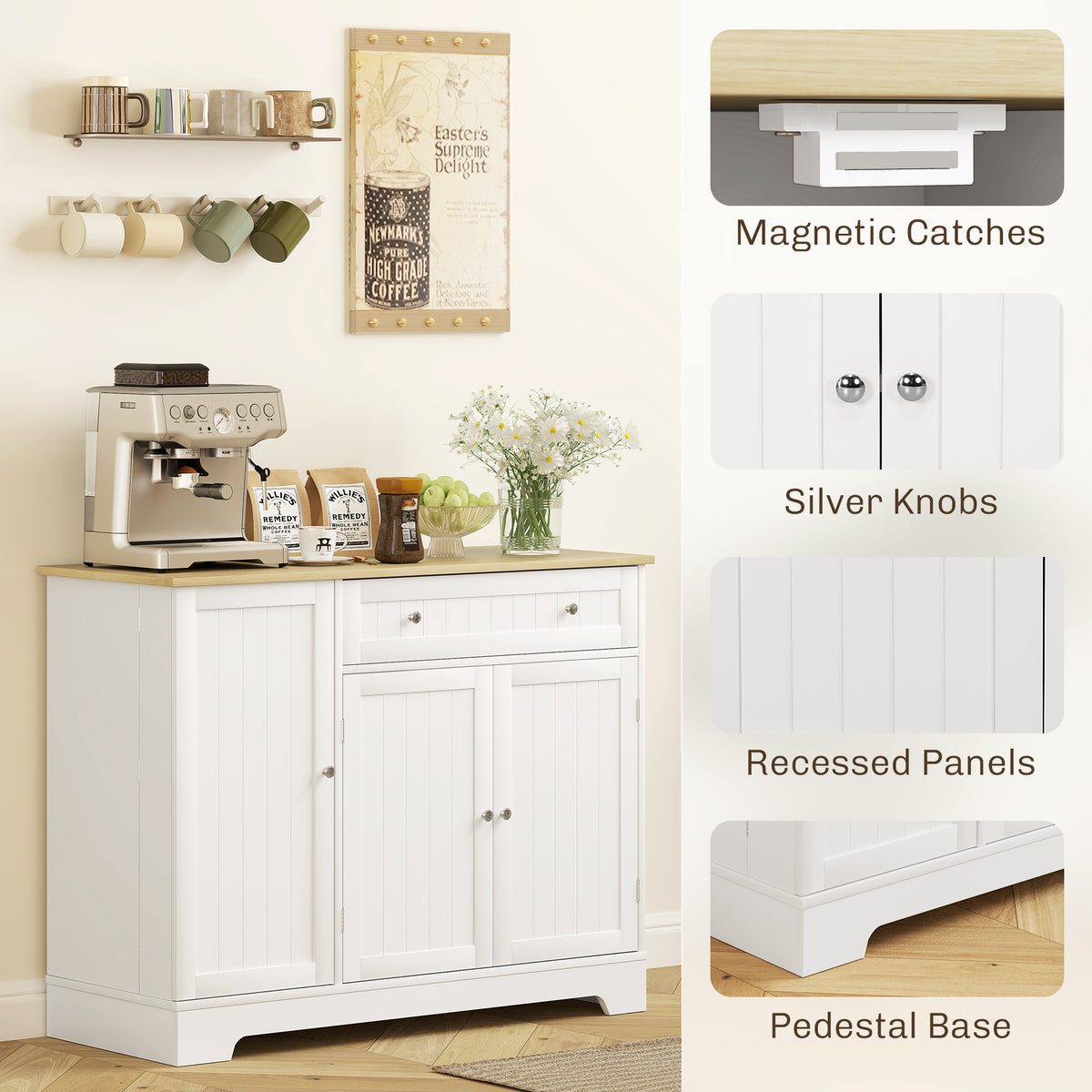 Kitchen Buffet Cabinet with Drawer – 41"W x 33"H
