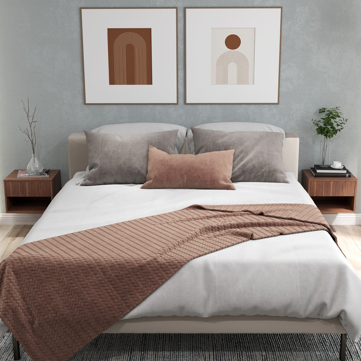 Floating Nightstands with Drawer, Set of 2 – 16"W x 11"H
