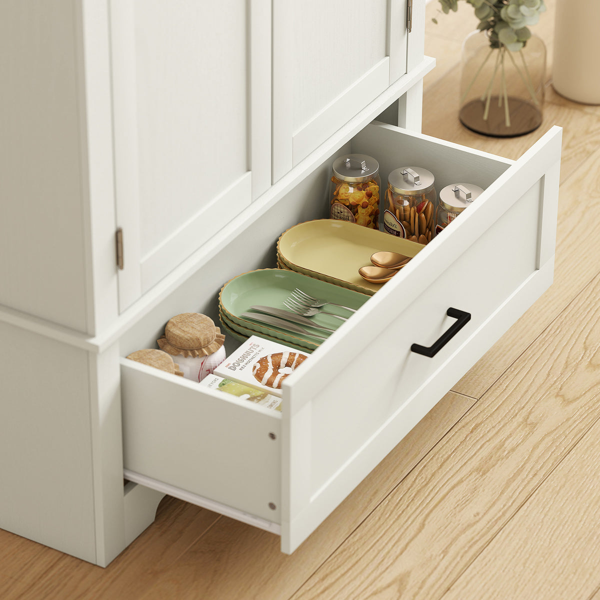 Tall Farmhouse Kitchen Pantry Cabinet with 2 Doors – 31"W x 69"H