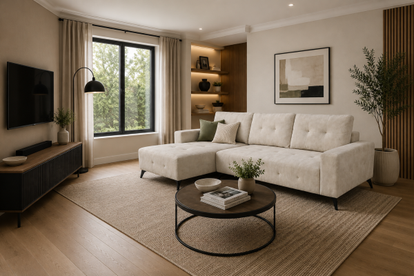 Brassex LHF Sectional Sleeper Beige
