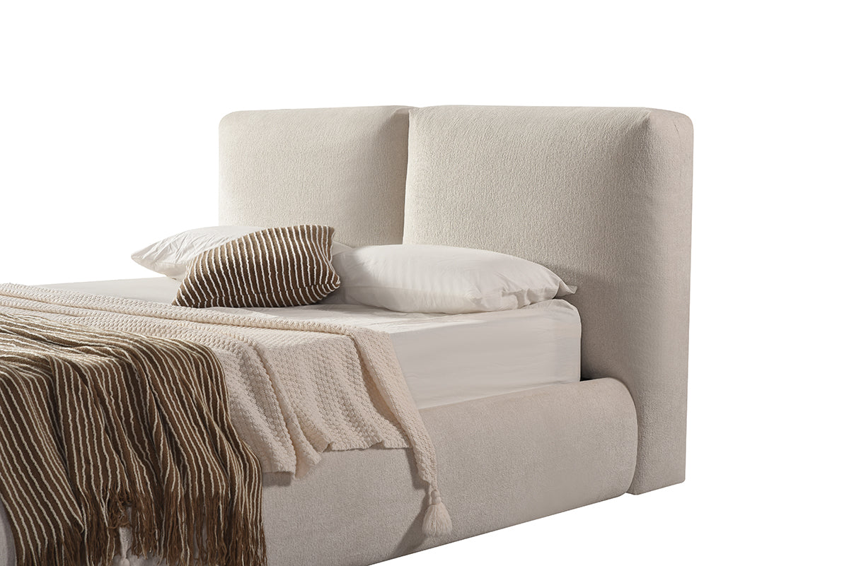 KING BED FRAME - BEIGE