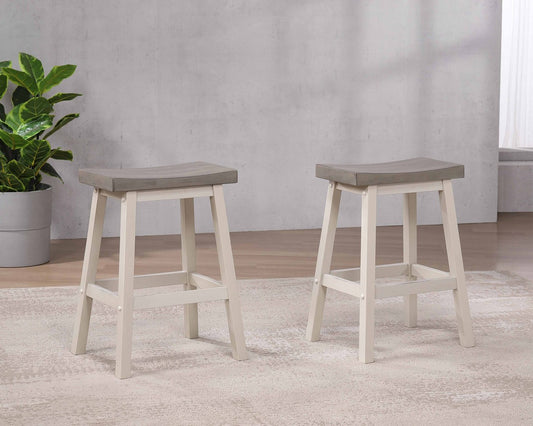 Curved Counter Stool, Set of 2 – Grey/White