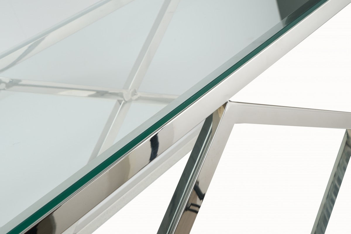 Glass Coffee Table – Silver