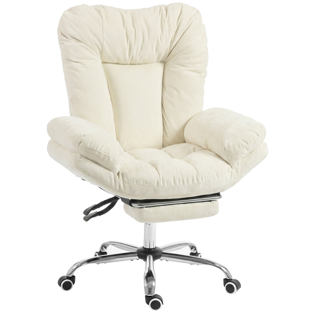 Criss Cross Chair with Wheels, Waterfall Armrests, Beige