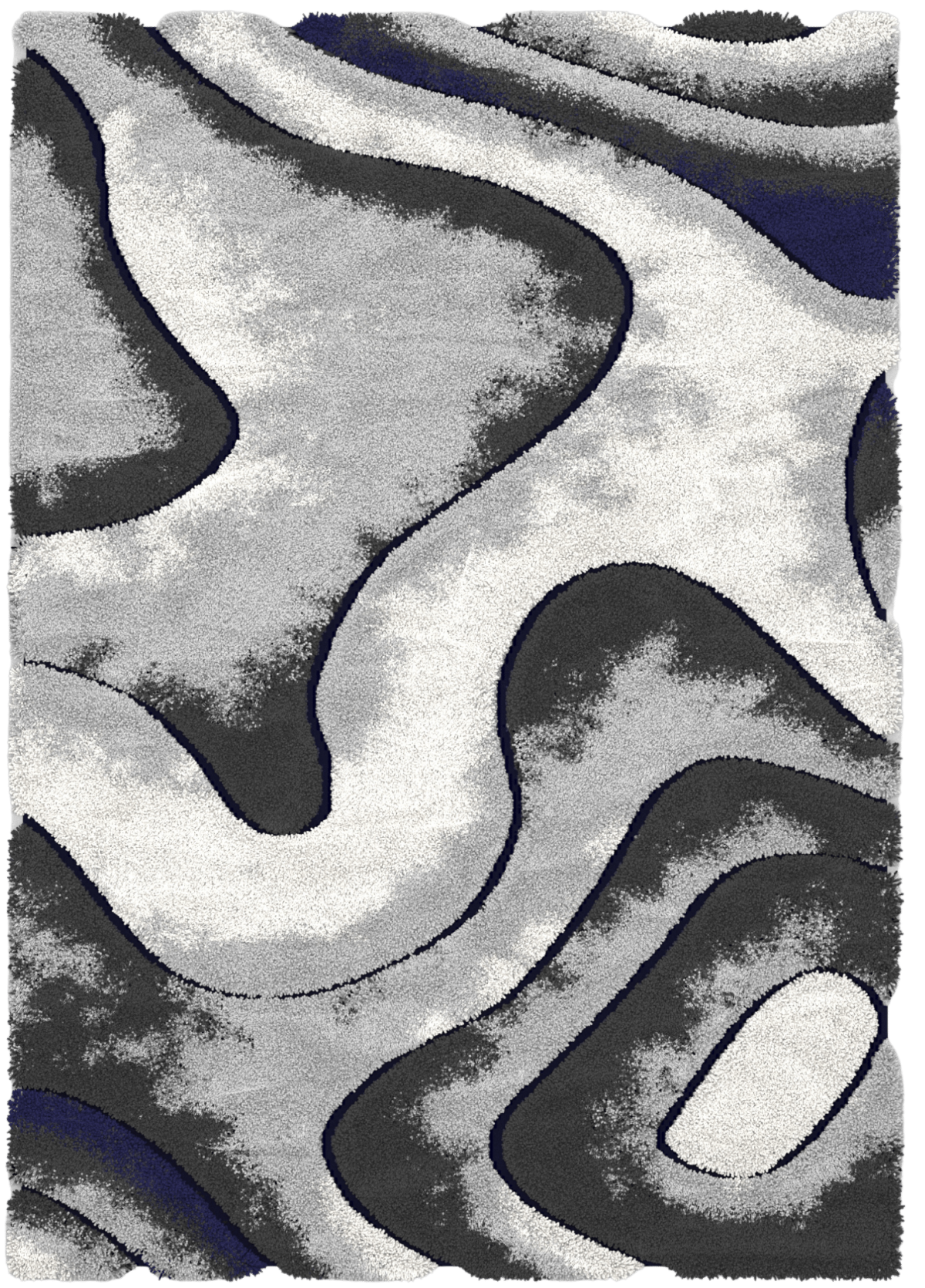 Luxurious Grey Dark Blue Area Rug - Premium Quality Design