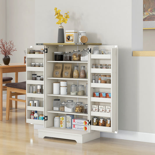 Kitchen Pantry Cabinet with Doors and Adjustable Shelves – 24"W x 39"H