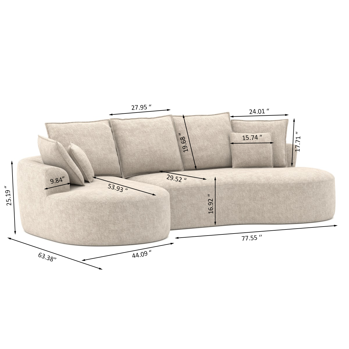Sectional – Beige (Style 4)