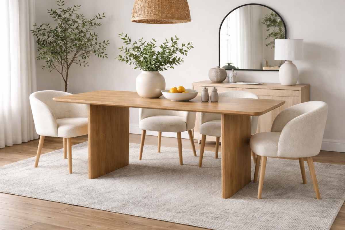 Mango Wood Dining Table – White Wash