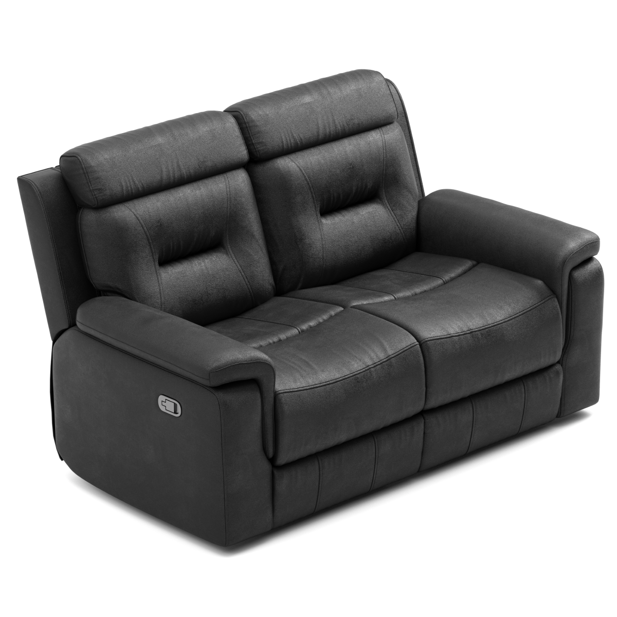 Luxurious Black Leather Recliner Loveseat with Plush Cushioning and Smooth Mechanism