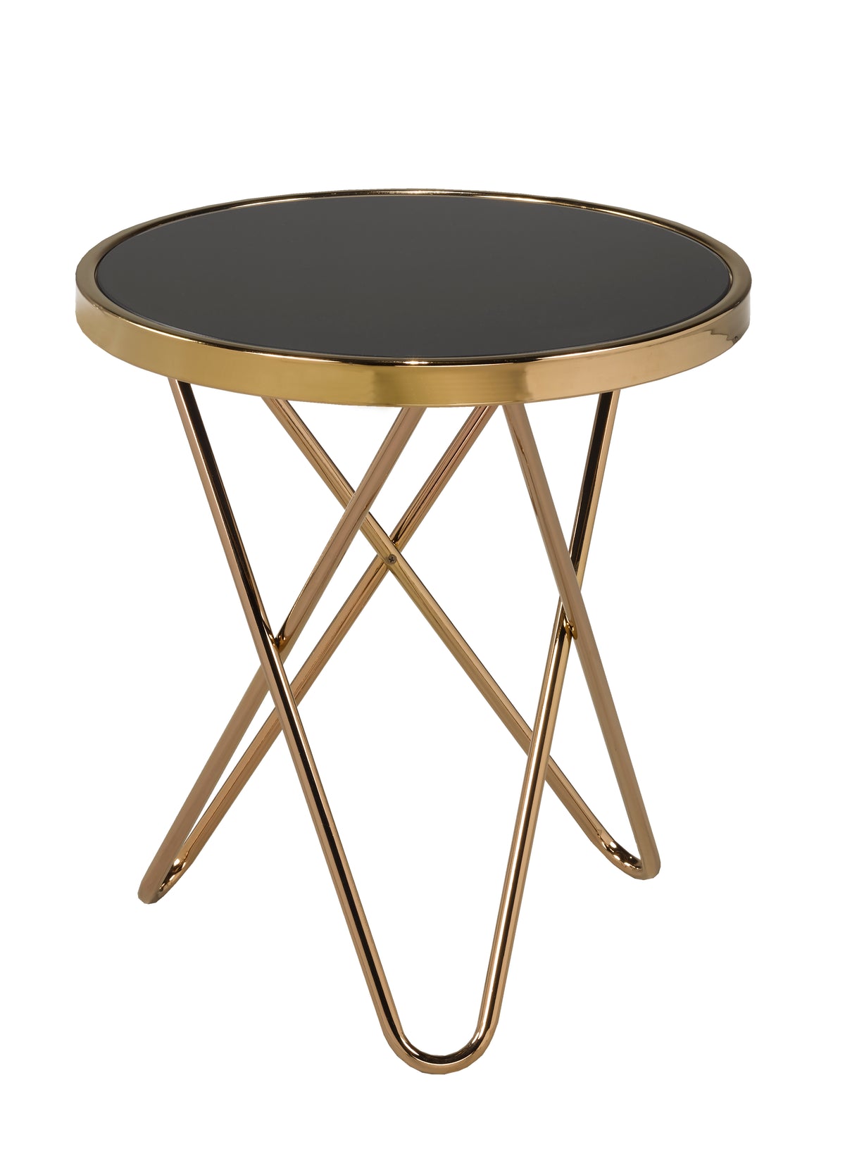 Glass Accent Table – Rose Gold