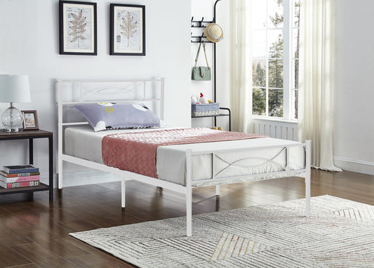 Classic Metal Single Bed – White