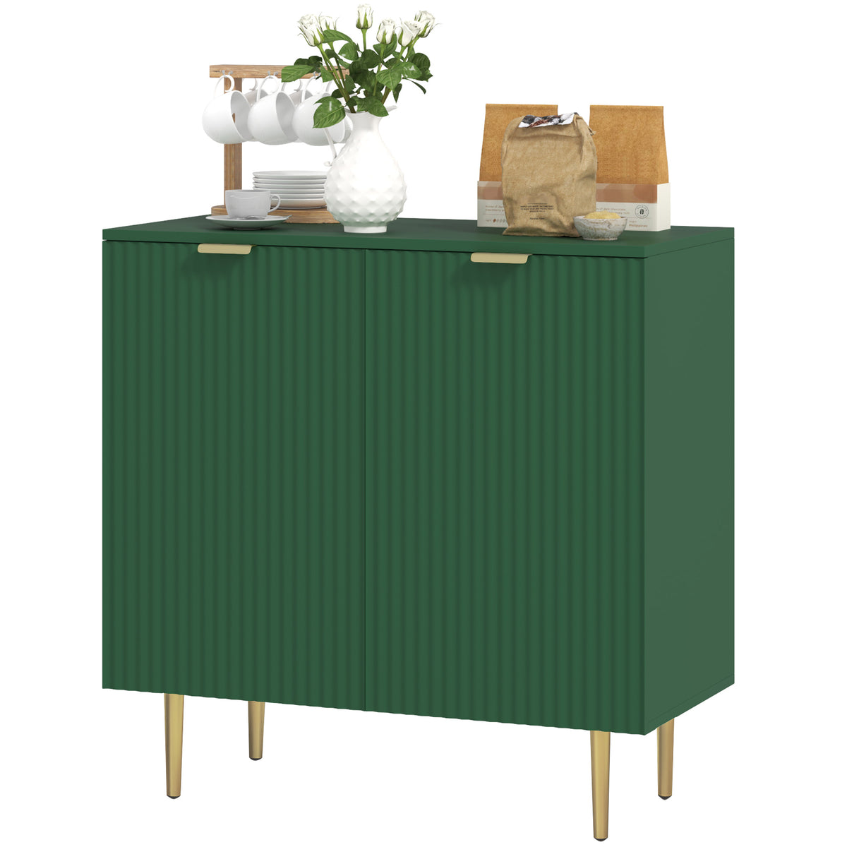 Sideboard Buffet Cabinet with Adjustable Shelves and Metal Legs – 32"W x 32"H