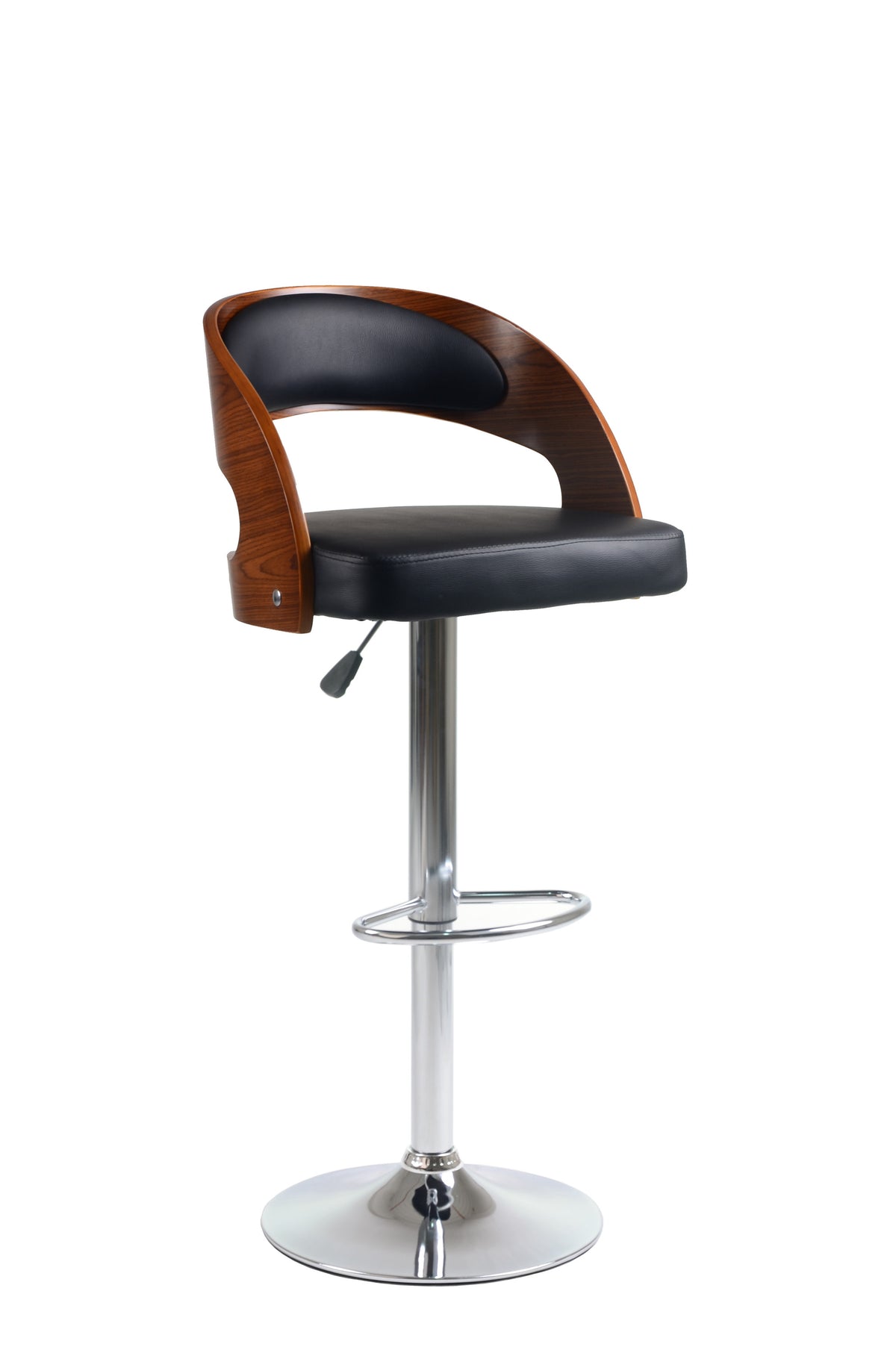 Bentwood-Back Swivel Bar Stool