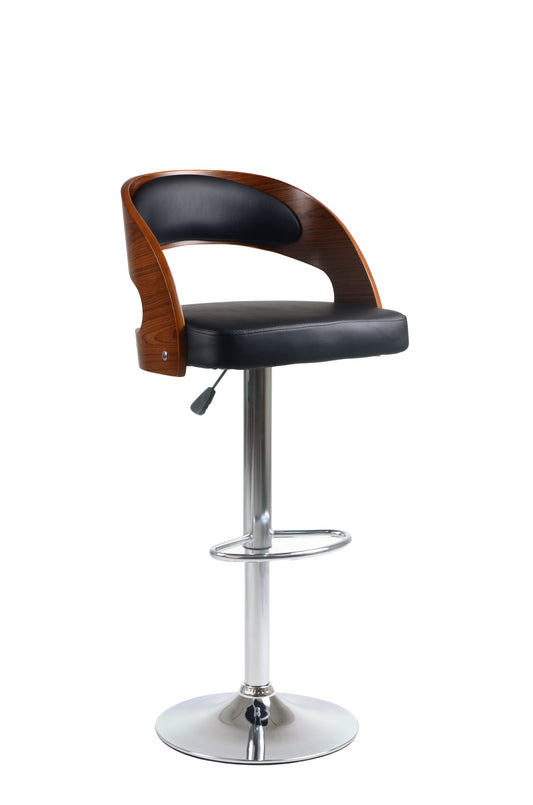 Bentwood-Back Swivel Bar Stool
