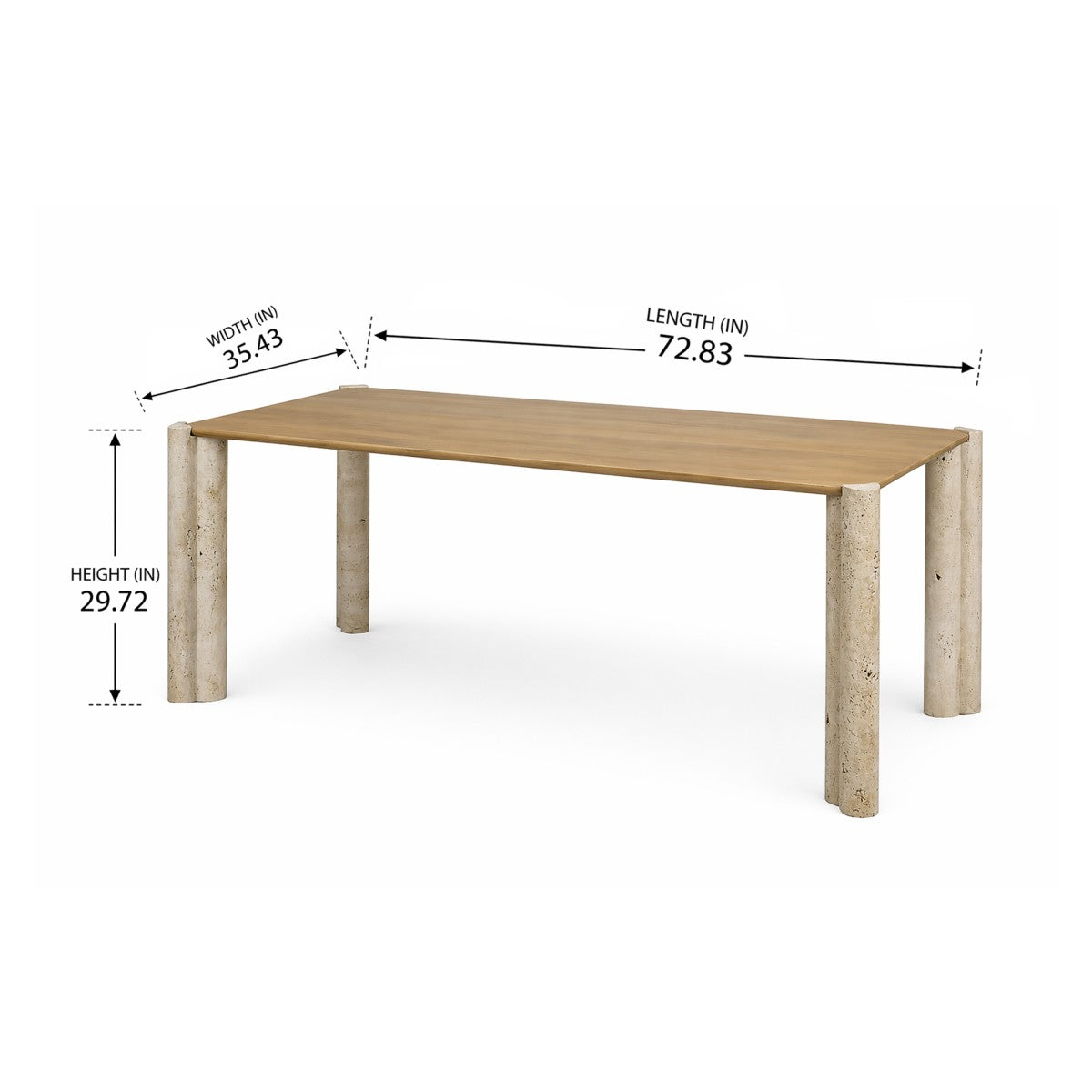 Travertine Dining Table – Oak