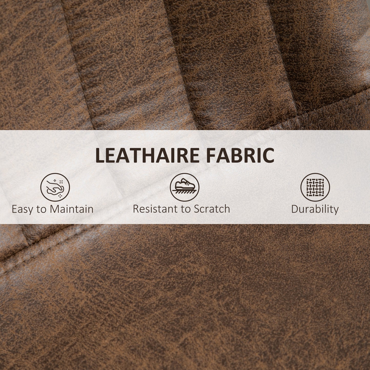 HOMCOM 2-Piece Adjustable Height Swivel Bar Stools with Footrest, Brown Leathaire