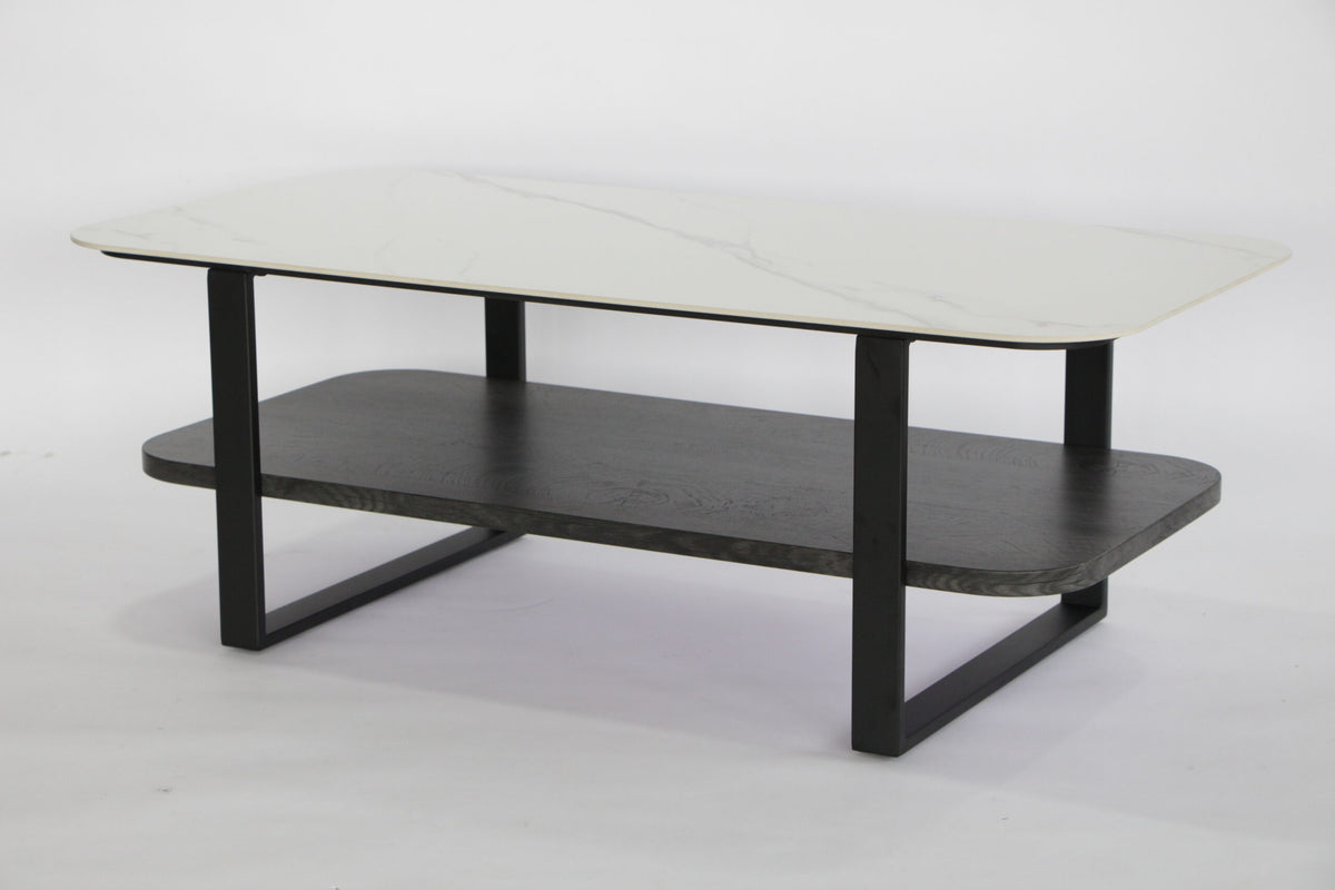 Black Coffee Table with Lower Shelf