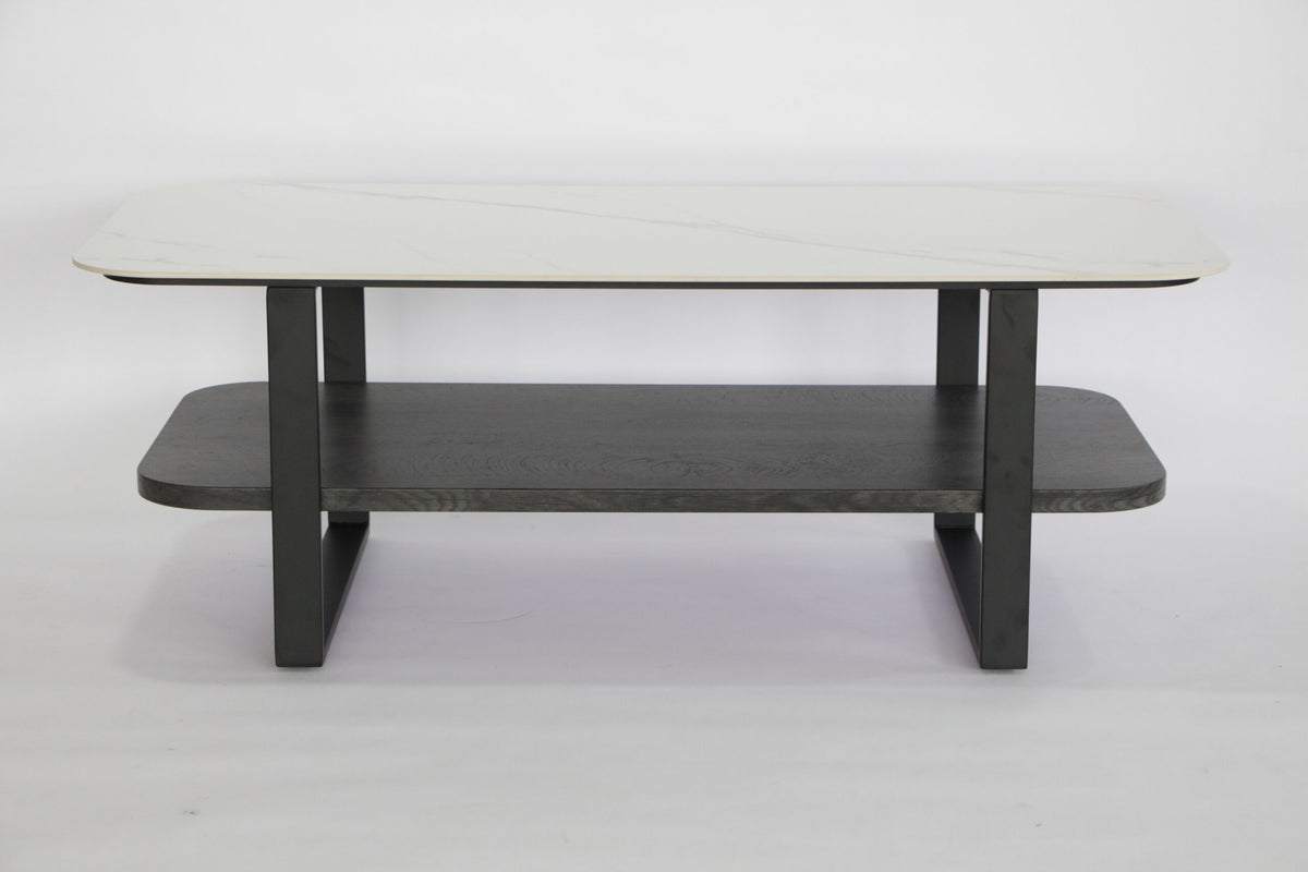 Black Coffee Table with Lower Shelf