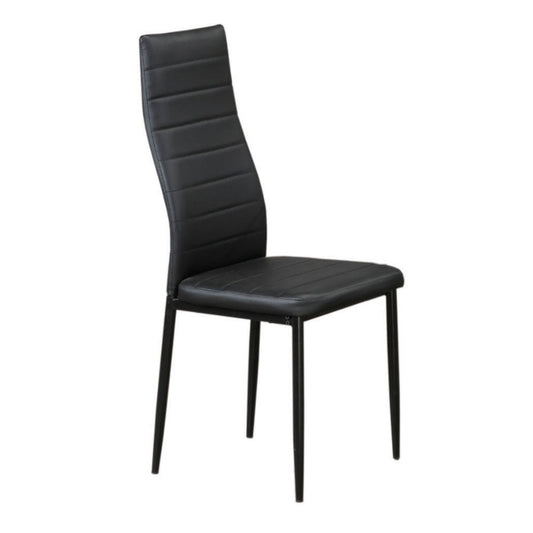 Black PU Horizontal-Stitch Dining Chair – Set of 4