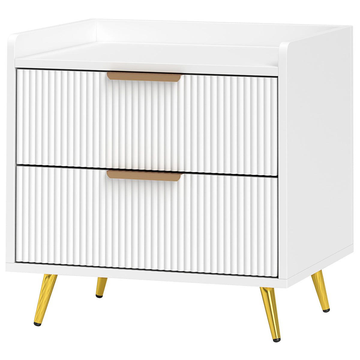 2-Drawer Nightstand with Metal Legs – 20"W x 20"H