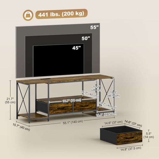 Industrial TV Stand for up to 55 Inch TV – 55" Wide