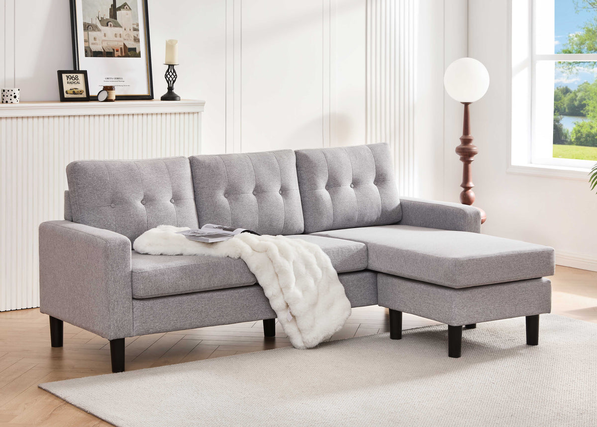 Box-Arm Sectional with Reversible Chaise